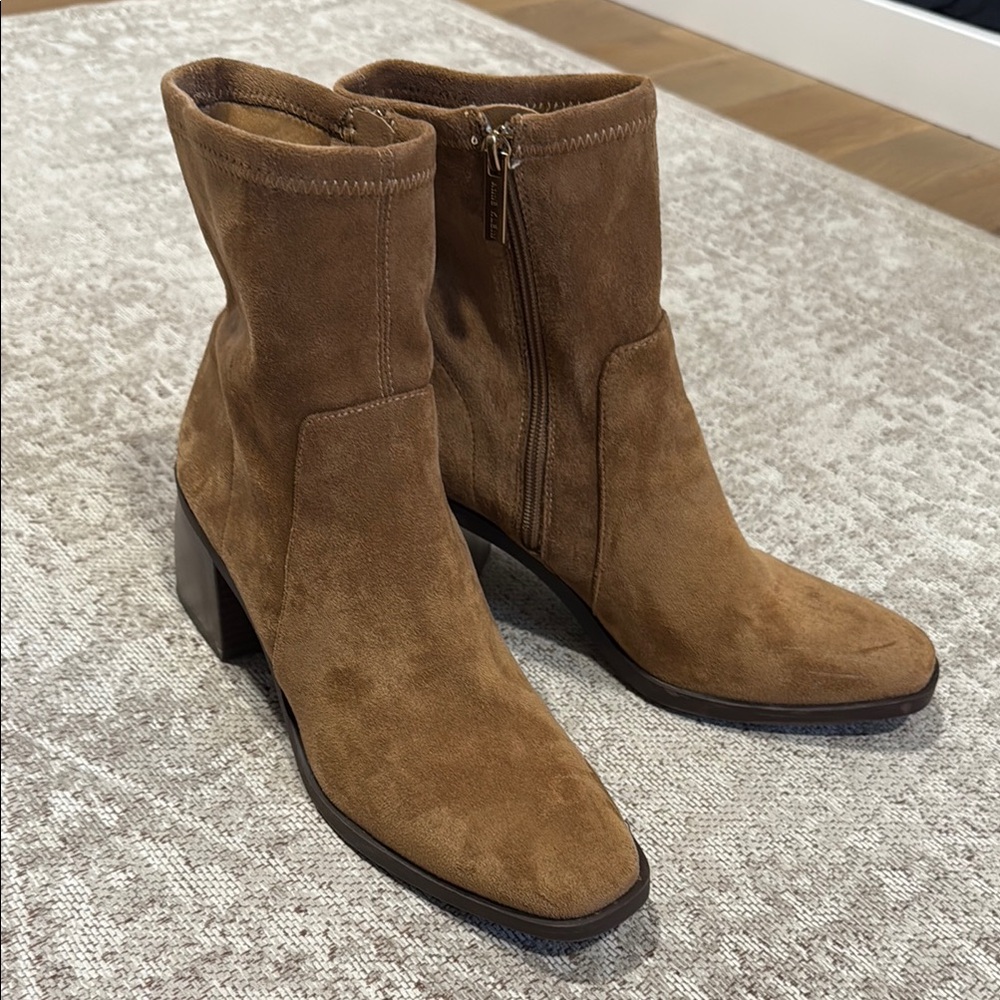 Anne Klein Brown Suede Ankle Boots Womens size 10